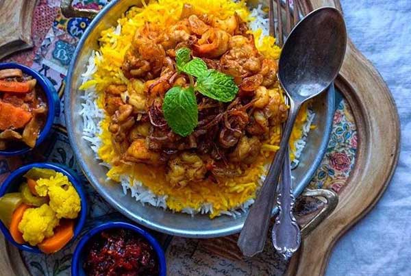 طرز تهیه میگو پلو غذای دریایی