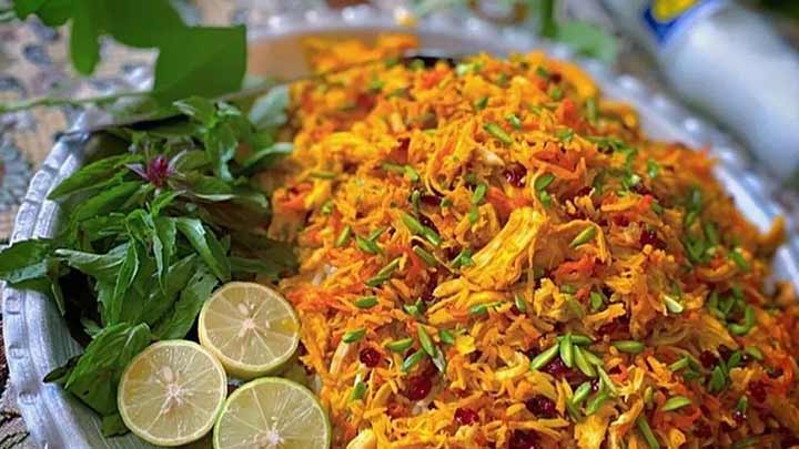 طرز تهیه هویج پلو با مرغ غذای خانگی با نکات