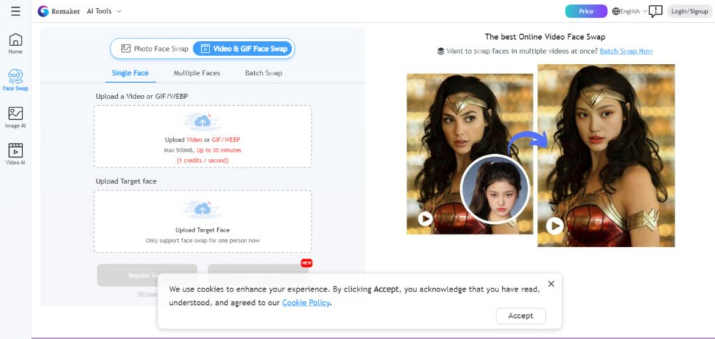 ابزار آنلاین Remaker AI برای تغییر چهره