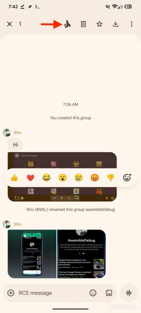 نانو بنانا در Google Messages