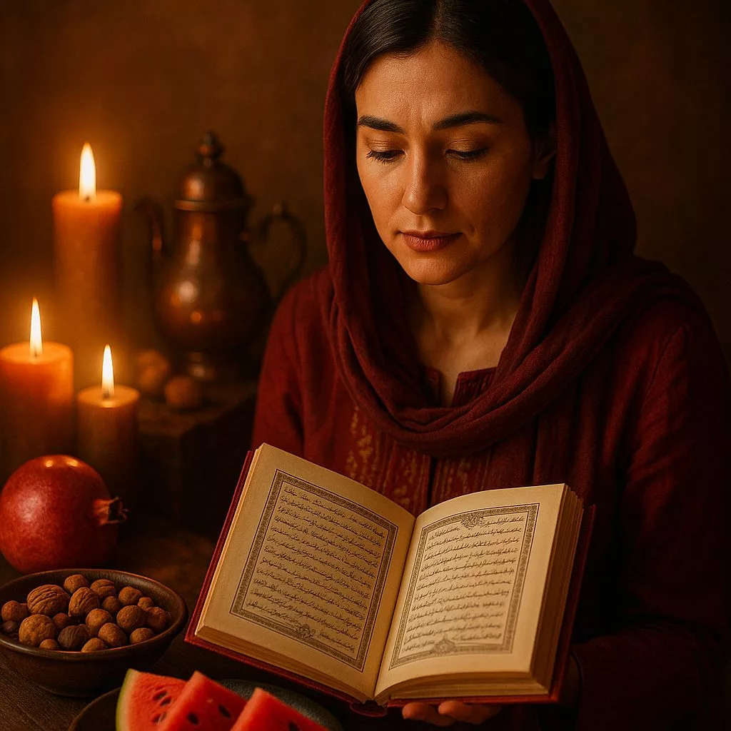 1766112447 715 بهترین پرامپت های شب یلدا برای ساخت عکس‌های یلدایی با.webp