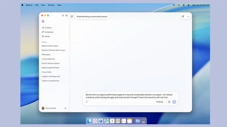 Meta AI اپلیکیشن  برای مک