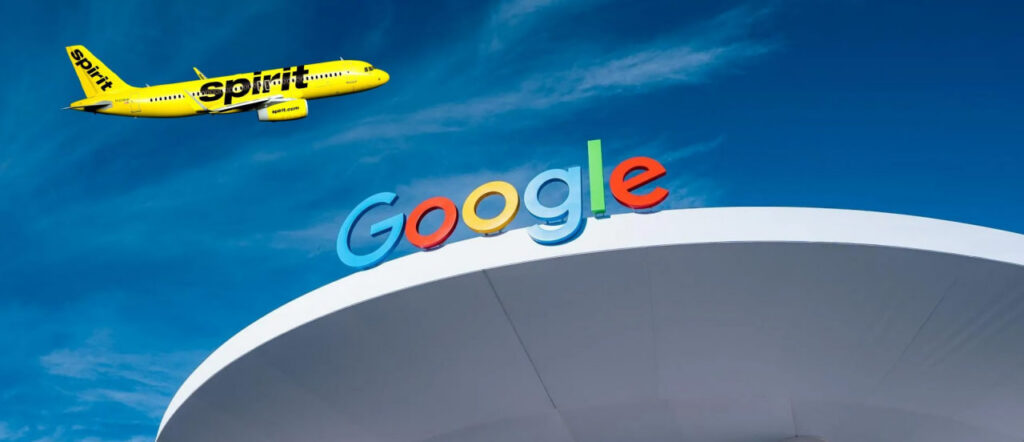 گوگل و شرکت هواپیمایی Spirit Airlines